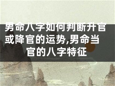 男命八字如何判断升官或降官的运势,男命当官的八字特征