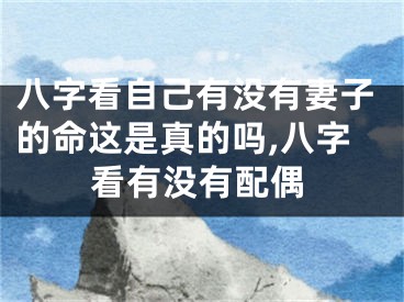 八字看自己有没有妻子的命这是真的吗,八字看有没有配偶