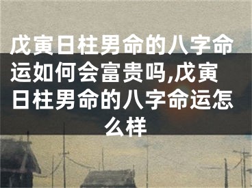 戊寅日柱男命的八字命运如何会富贵吗,戊寅日柱男命的八字命运怎么样