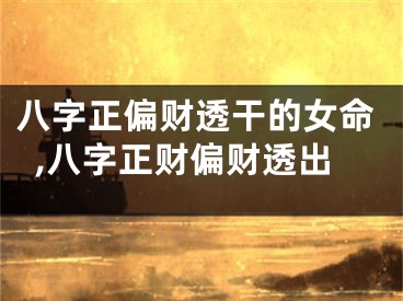 八字正偏财透干的女命,八字正财偏财透出