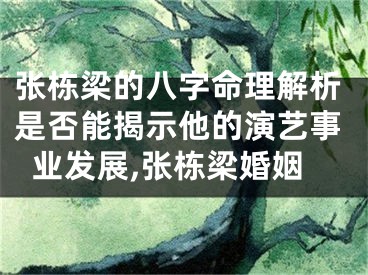张栋梁的八字命理解析是否能揭示他的演艺事业发展,张栋梁婚姻