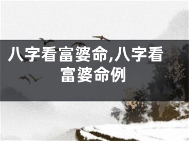 八字看富婆命,八字看富婆命例