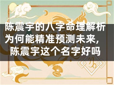 陈震宇的八字命理解析为何能精准预测未来,陈震宇这个名字好吗