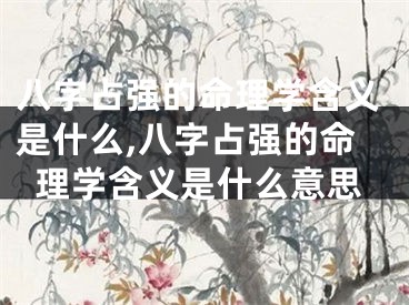 八字占强的命理学含义是什么,八字占强的命理学含义是什么意思