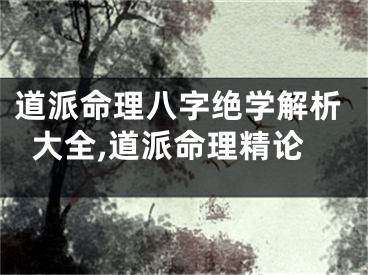 道派命理八字绝学解析大全,道派命理精论