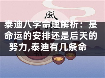 泰迪八字命理解析：是命运的安排还是后天的努力,泰迪有几条命