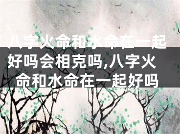 八字火命和水命在一起好吗会相克吗,八字火命和水命在一起好吗