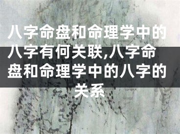 八字命盘和命理学中的八字有何关联,八字命盘和命理学中的八字的关系