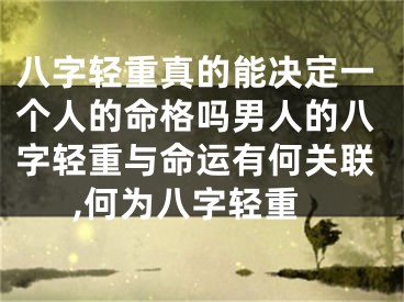 八字轻重真的能决定一个人的命格吗男人的八字轻重与命运有何关联,何为八字轻重
