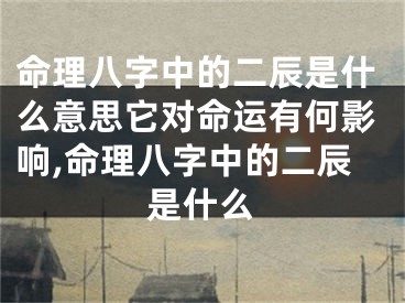 命理八字中的二辰是什么意思它对命运有何影响,命理八字中的二辰是什么