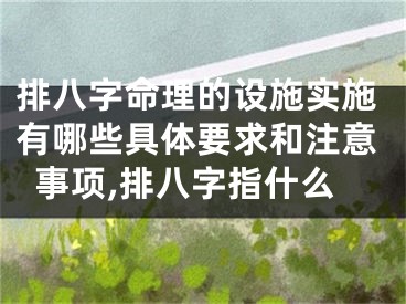 排八字命理的设施实施有哪些具体要求和注意事项,排八字指什么