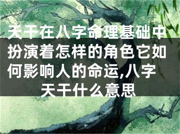天干在八字命理基础中扮演着怎样的角色它如何影响人的命运,八字天干什么意思