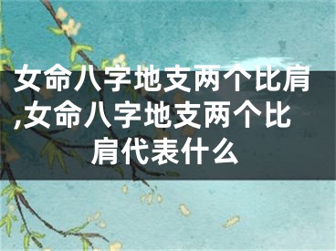 女命八字地支两个比肩,女命八字地支两个比肩代表什么