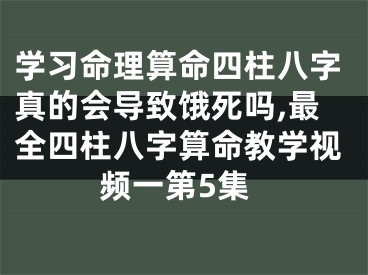 学习命理算命四柱八字真的会导致饿死吗,最全四柱八字算命教学视频一第5集