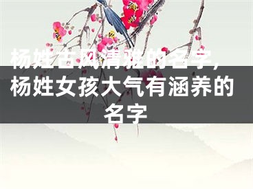 杨姓古风清雅的名字,杨姓女孩大气有涵养的名字