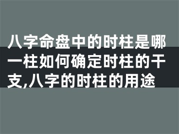 八字命盘中的时柱是哪一柱如何确定时柱的干支,八字的时柱的用途