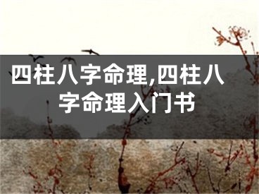 四柱八字命理,四柱八字命理入门书