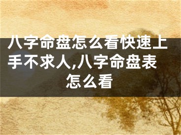 八字命盘怎么看快速上手不求人,八字命盘表怎么看