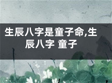 生辰八字是童子命,生辰八字 童子