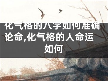 化气格的八字如何准确论命,化气格的人命运如何