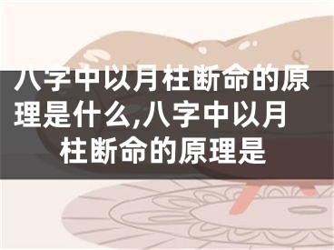 八字中以月柱断命的原理是什么,八字中以月柱断命的原理是