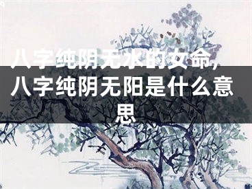 八字纯阴无水的女命,八字纯阴无阳是什么意思