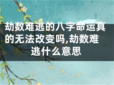 劫数难逃的八字命运真的无法改变吗,劫数难逃什么意思