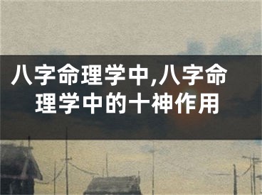 八字命理学中,八字命理学中的十神作用