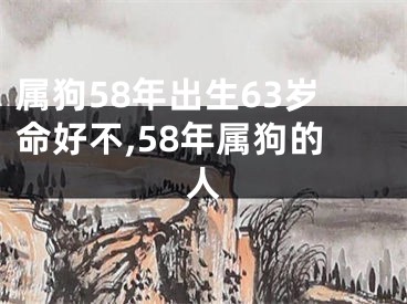 属狗58年出生63岁命好不,58年属狗的人