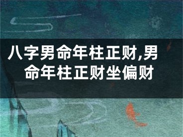 八字男命年柱正财,男命年柱正财坐偏财