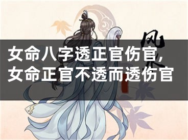 女命八字透正官伤官,女命正官不透而透伤官