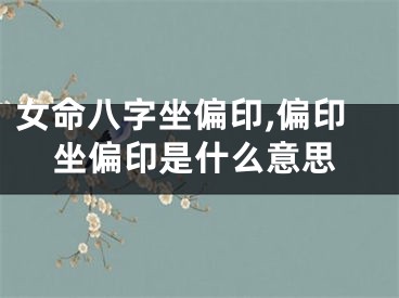 女命八字坐偏印,偏印坐偏印是什么意思