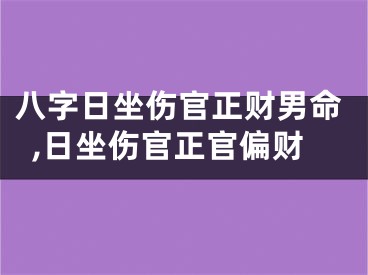 八字日坐伤官正财男命,日坐伤官正官偏财