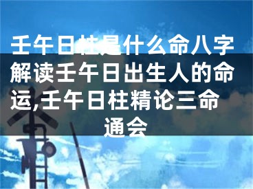 壬午日柱是什么命八字解读壬午日出生人的命运,壬午日柱精论三命通会