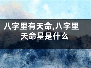 八字里有天命,八字里天命星是什么