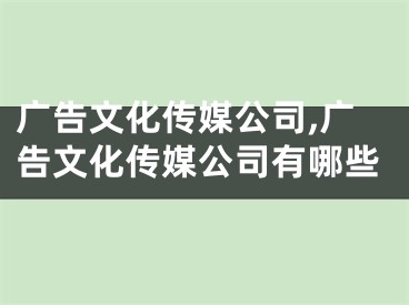 广告文化传媒公司,广告文化传媒公司有哪些