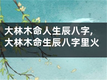大林木命人生辰八字,大林木命生辰八字里火