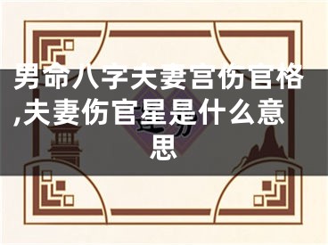 男命八字夫妻宫伤官格,夫妻伤官星是什么意思