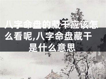 八字命盘的藏干应该怎么看呢,八字命盘藏干是什么意思