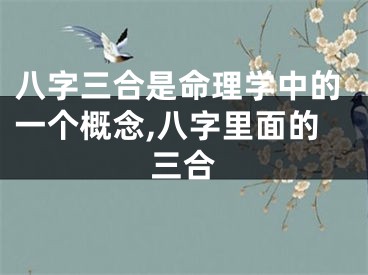 八字三合是命理学中的一个概念,八字里面的三合