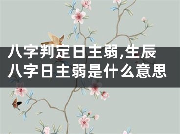 八字判定日主弱,生辰八字日主弱是什么意思