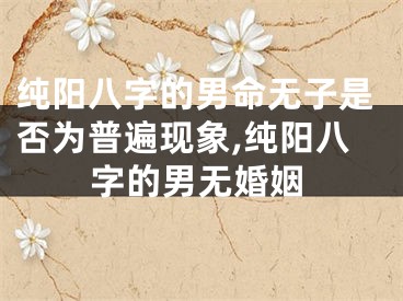 纯阳八字的男命无子是否为普遍现象,纯阳八字的男无婚姻