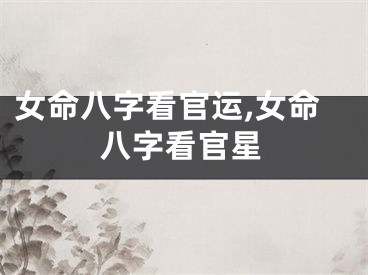 女命八字看官运,女命八字看官星
