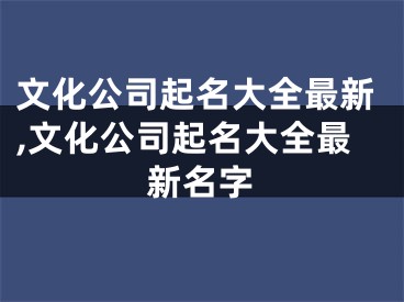 文化公司起名大全最新,文化公司起名大全最新名字