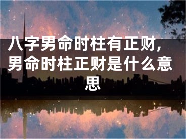 八字男命时柱有正财,男命时柱正财是什么意思