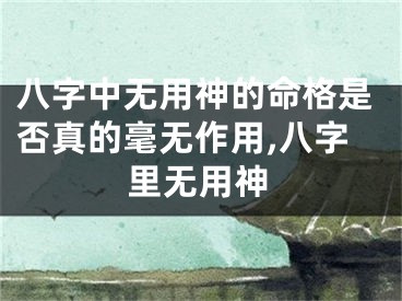 八字中无用神的命格是否真的毫无作用,八字里无用神