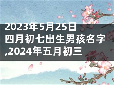 2023年5月25日四月初七出生男孩名字,2024年五月初三