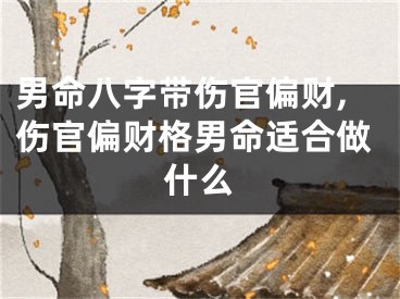 男命八字带伤官偏财,伤官偏财格男命适合做什么