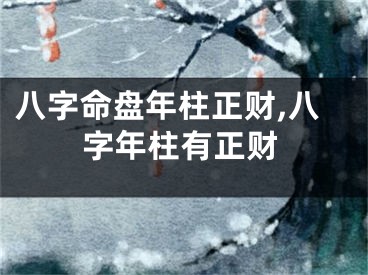八字命盘年柱正财,八字年柱有正财