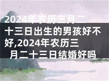 2024年农历三月二十三日出生的男孩好不好,2024年农历三月二十三日结婚好吗
